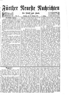 Fürther neueste Nachrichten für Stadt und Land (Fürther Abendzeitung) Samstag 10. Februar 1872