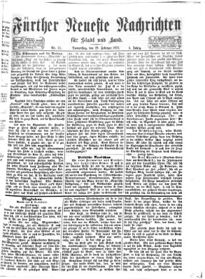 Fürther neueste Nachrichten für Stadt und Land (Fürther Abendzeitung) Donnerstag 29. Februar 1872