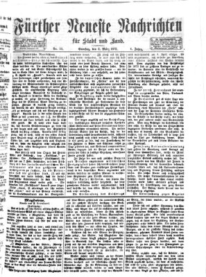 Fürther neueste Nachrichten für Stadt und Land (Fürther Abendzeitung) Samstag 2. März 1872