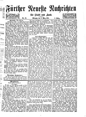 Fürther neueste Nachrichten für Stadt und Land (Fürther Abendzeitung) Mittwoch 6. März 1872