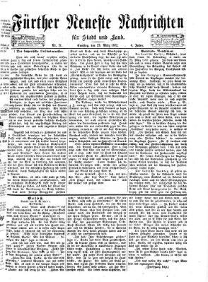 Fürther neueste Nachrichten für Stadt und Land (Fürther Abendzeitung) Samstag 23. März 1872