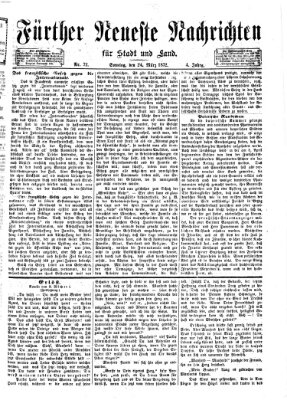 Fürther neueste Nachrichten für Stadt und Land (Fürther Abendzeitung) Sonntag 24. März 1872