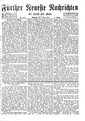 Fürther neueste Nachrichten für Stadt und Land (Fürther Abendzeitung) Mittwoch 8. Mai 1872