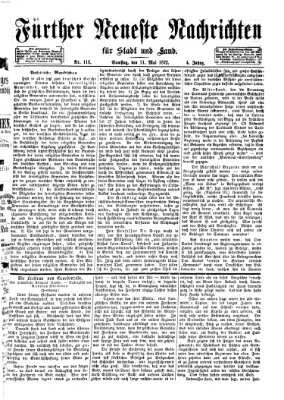 Fürther neueste Nachrichten für Stadt und Land (Fürther Abendzeitung) Samstag 11. Mai 1872