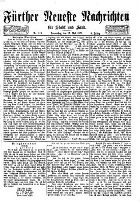 Fürther neueste Nachrichten für Stadt und Land (Fürther Abendzeitung) Donnerstag 23. Mai 1872