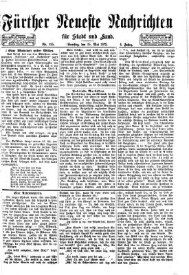 Fürther neueste Nachrichten für Stadt und Land (Fürther Abendzeitung) Samstag 25. Mai 1872