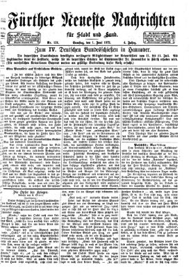 Fürther neueste Nachrichten für Stadt und Land (Fürther Abendzeitung) Samstag 1. Juni 1872