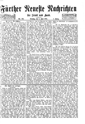 Fürther neueste Nachrichten für Stadt und Land (Fürther Abendzeitung) Dienstag 4. Juni 1872