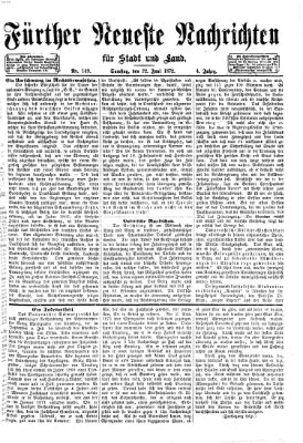 Fürther neueste Nachrichten für Stadt und Land (Fürther Abendzeitung) Samstag 22. Juni 1872