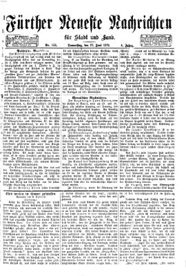 Fürther neueste Nachrichten für Stadt und Land (Fürther Abendzeitung) Donnerstag 27. Juni 1872