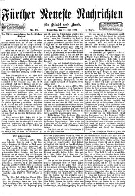 Fürther neueste Nachrichten für Stadt und Land (Fürther Abendzeitung) Donnerstag 11. Juli 1872