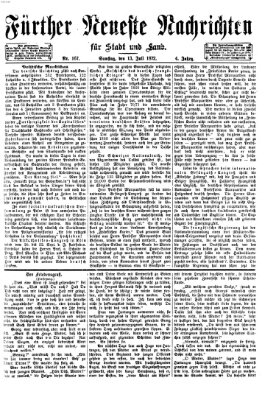 Fürther neueste Nachrichten für Stadt und Land (Fürther Abendzeitung) Samstag 13. Juli 1872