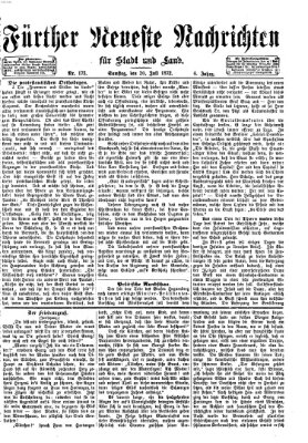 Fürther neueste Nachrichten für Stadt und Land (Fürther Abendzeitung) Samstag 20. Juli 1872