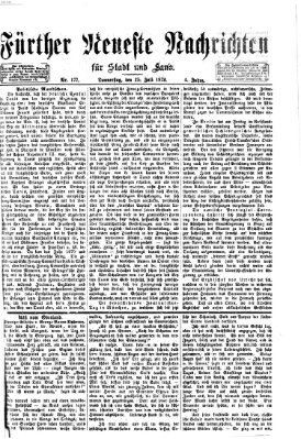 Fürther neueste Nachrichten für Stadt und Land (Fürther Abendzeitung) Donnerstag 25. Juli 1872