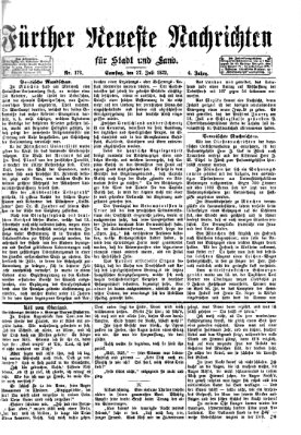 Fürther neueste Nachrichten für Stadt und Land (Fürther Abendzeitung) Samstag 27. Juli 1872