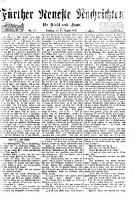 Fürther neueste Nachrichten für Stadt und Land (Fürther Abendzeitung) Samstag 10. August 1872