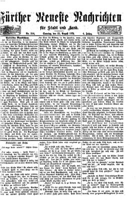 Fürther neueste Nachrichten für Stadt und Land (Fürther Abendzeitung) Sonntag 25. August 1872