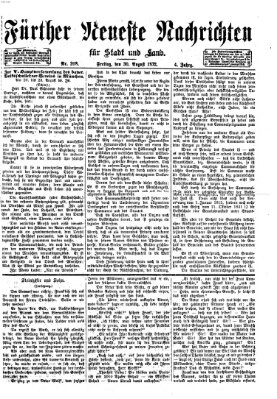 Fürther neueste Nachrichten für Stadt und Land (Fürther Abendzeitung) Freitag 30. August 1872