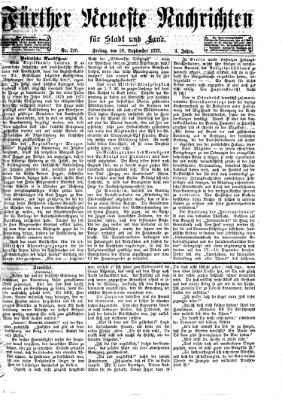 Fürther neueste Nachrichten für Stadt und Land (Fürther Abendzeitung) Freitag 20. September 1872