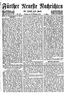 Fürther neueste Nachrichten für Stadt und Land (Fürther Abendzeitung) Dienstag 24. September 1872