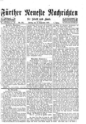 Fürther neueste Nachrichten für Stadt und Land (Fürther Abendzeitung) Freitag 27. September 1872