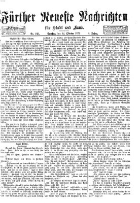 Fürther neueste Nachrichten für Stadt und Land (Fürther Abendzeitung) Samstag 12. Oktober 1872