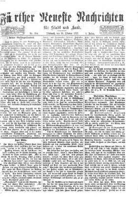 Fürther neueste Nachrichten für Stadt und Land (Fürther Abendzeitung) Mittwoch 23. Oktober 1872