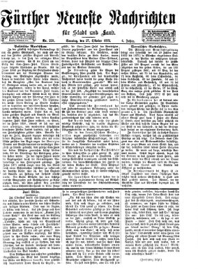 Fürther neueste Nachrichten für Stadt und Land (Fürther Abendzeitung) Sonntag 27. Oktober 1872