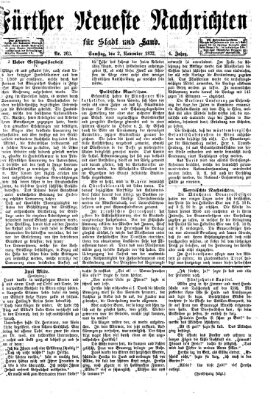 Fürther neueste Nachrichten für Stadt und Land (Fürther Abendzeitung) Samstag 2. November 1872