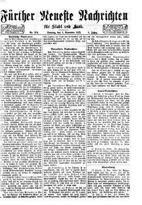 Fürther neueste Nachrichten für Stadt und Land (Fürther Abendzeitung) Sonntag 3. November 1872