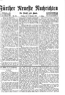 Fürther neueste Nachrichten für Stadt und Land (Fürther Abendzeitung) Dienstag 12. November 1872