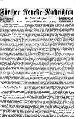 Fürther neueste Nachrichten für Stadt und Land (Fürther Abendzeitung) Freitag 15. November 1872