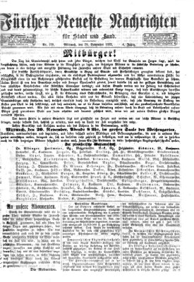 Fürther neueste Nachrichten für Stadt und Land (Fürther Abendzeitung) Mittwoch 20. November 1872