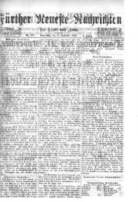 Fürther neueste Nachrichten für Stadt und Land (Fürther Abendzeitung) Donnerstag 21. November 1872