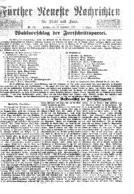 Fürther neueste Nachrichten für Stadt und Land (Fürther Abendzeitung) Samstag 23. November 1872