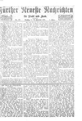 Fürther neueste Nachrichten für Stadt und Land (Fürther Abendzeitung) Dienstag 26. November 1872