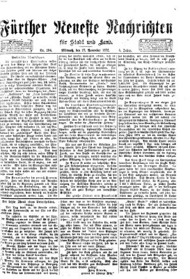 Fürther neueste Nachrichten für Stadt und Land (Fürther Abendzeitung) Mittwoch 27. November 1872