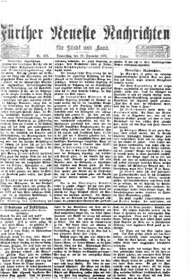 Fürther neueste Nachrichten für Stadt und Land (Fürther Abendzeitung) Donnerstag 19. Dezember 1872