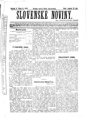 Slovenské noviny Samstag 13. Januar 1872