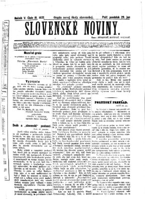 Slovenské noviny Montag 29. Januar 1872