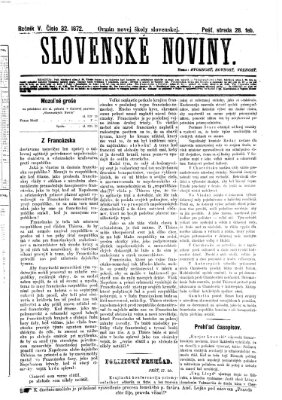 Slovenské noviny Mittwoch 28. Februar 1872