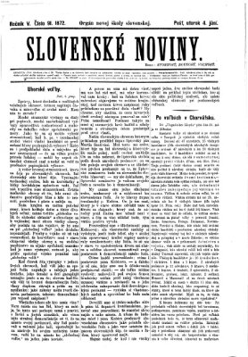 Slovenské noviny Dienstag 4. Juni 1872