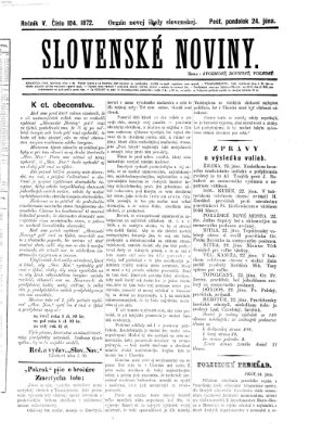 Slovenské noviny Montag 24. Juni 1872