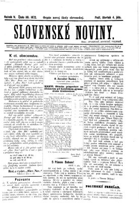 Slovenské noviny Donnerstag 4. Juli 1872