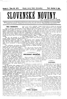 Slovenské noviny Donnerstag 11. Juli 1872