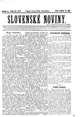 Slovenské noviny Samstag 13. Juli 1872