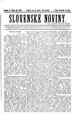 Slovenské noviny Donnerstag 18. Juli 1872