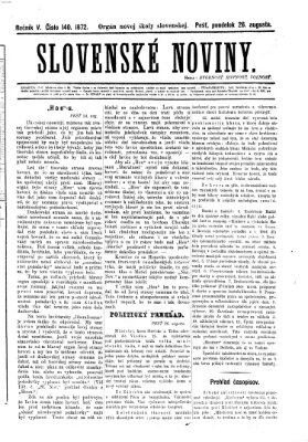 Slovenské noviny Montag 26. August 1872