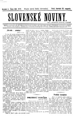 Slovenské noviny Donnerstag 29. August 1872