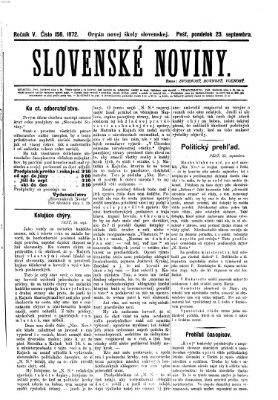 Slovenské noviny Montag 23. September 1872